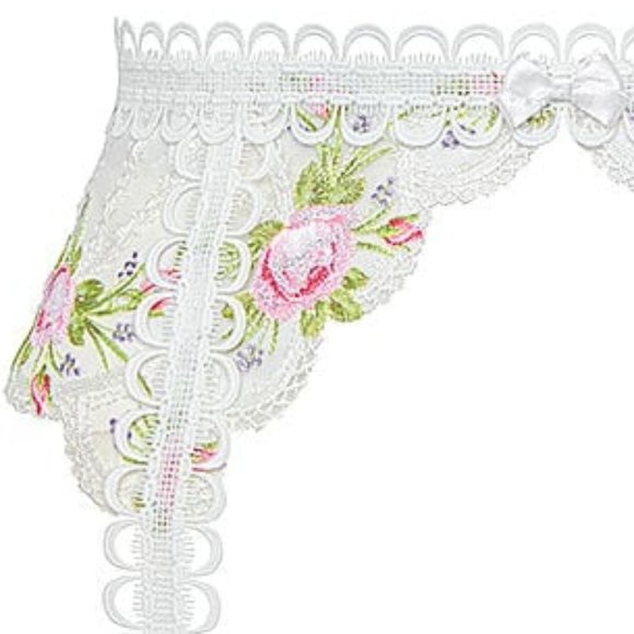 VS FOR LOVE & LEMONS XS/S Trellis Rose Garter Victoria's Secret White Floral NWT - Picture 12 of 12
